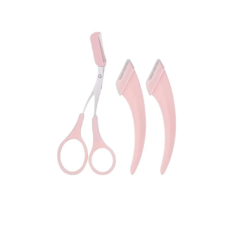 3 sets of new crescent eyebrow razor with eyebrow cutter comb macro blade special eyebrow razor eyebrow cutter beauty tool