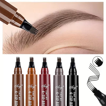 5-color waterproof eyebrow pencil 4-in-1 eyebrow pencil natural eyebrow makeup long-lasting non-fading liquid eyebrow pencil
