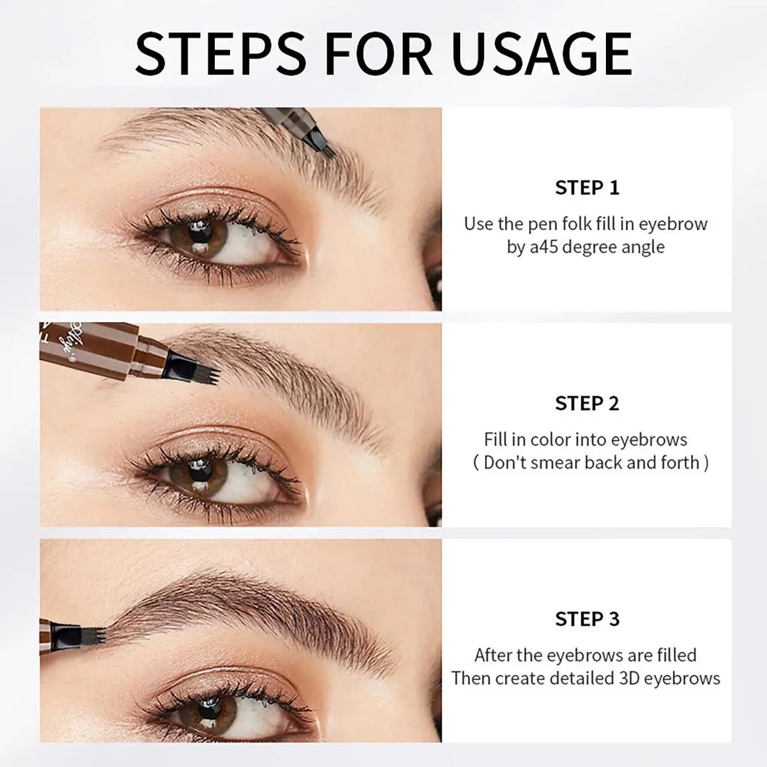 5-color waterproof eyebrow pencil 4-in-1 eyebrow pencil natural eyebrow makeup long-lasting non-fading liquid eyebrow pencil