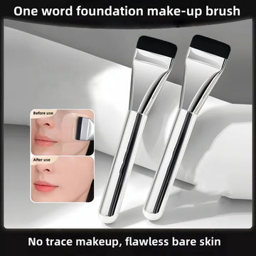 1/2Pc Lightweight Flat Head Brush for Seamless Foundation & Contouring - Precision Palm Tool for All Skin Types