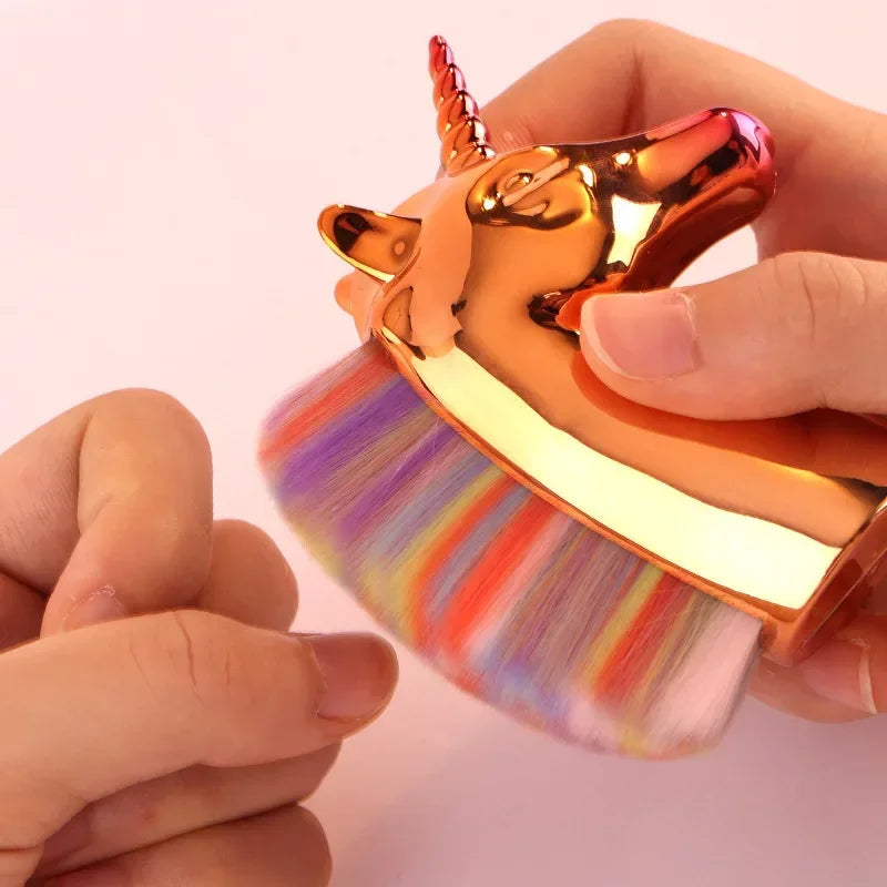 Cute Cartoon Unicorn Nail Art Makeup Brushes Synthetic Hair Blush Woman Makeup Brush Face Powder Foundation Cosmetic Makeup Tool