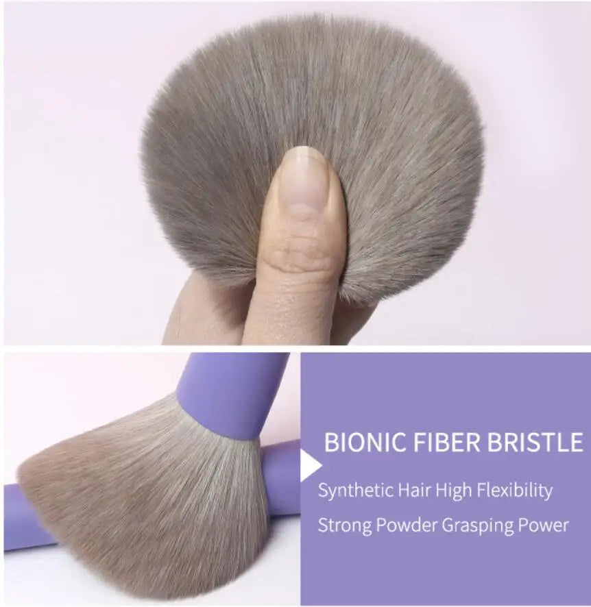 Purple Pink Makeup Brushes Set Synthetic Hair Vegan Brush 8 Pcs Beauty Tool For Foundation Eye Shadows Blending Powder Cosmetic
