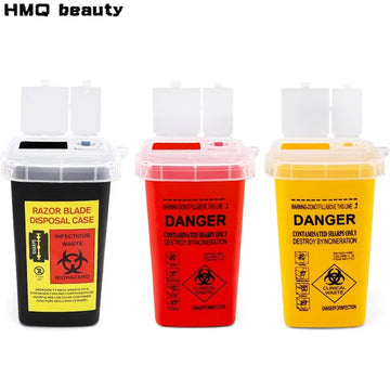 1L Plastic Waste Box Medical Supplies Container Large Capacity Disposable Collect Box Tattoo Needles Blade Recycling Storage Box